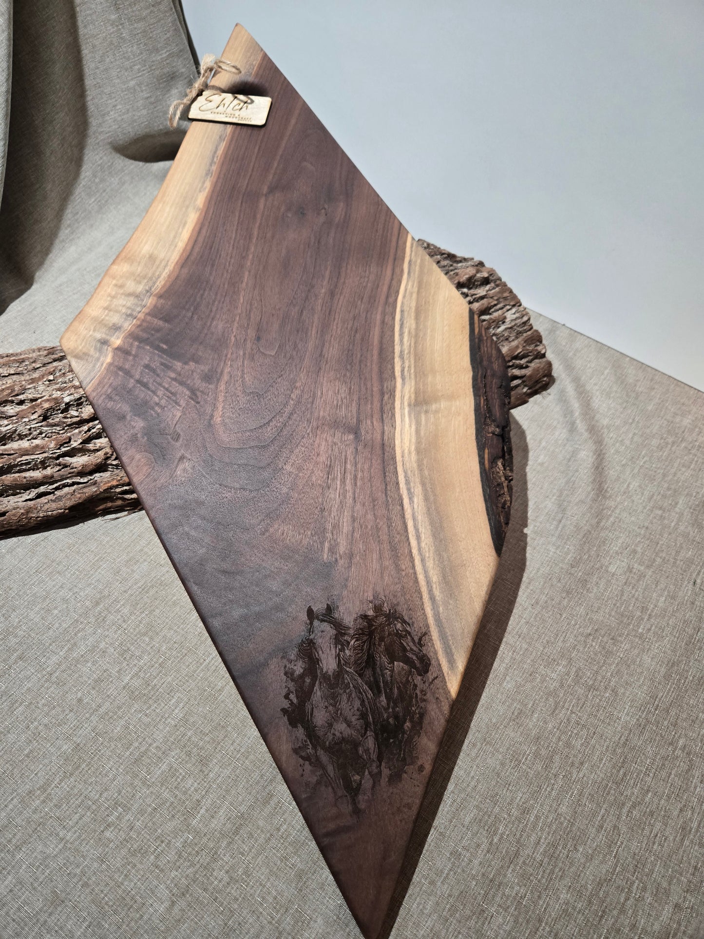29" Black Walnut Live Edge Charcuterie Board