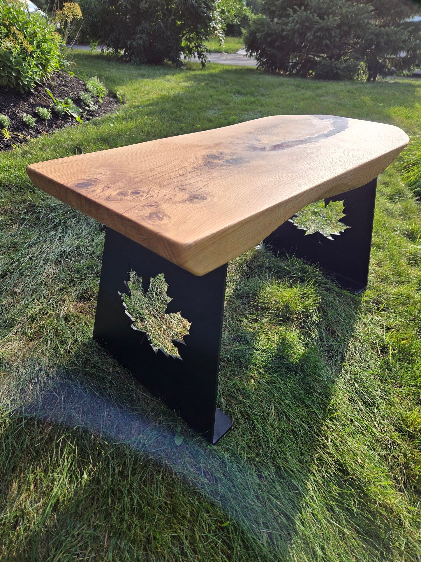 The Canada Bench, Live Edge White Oak Bench
