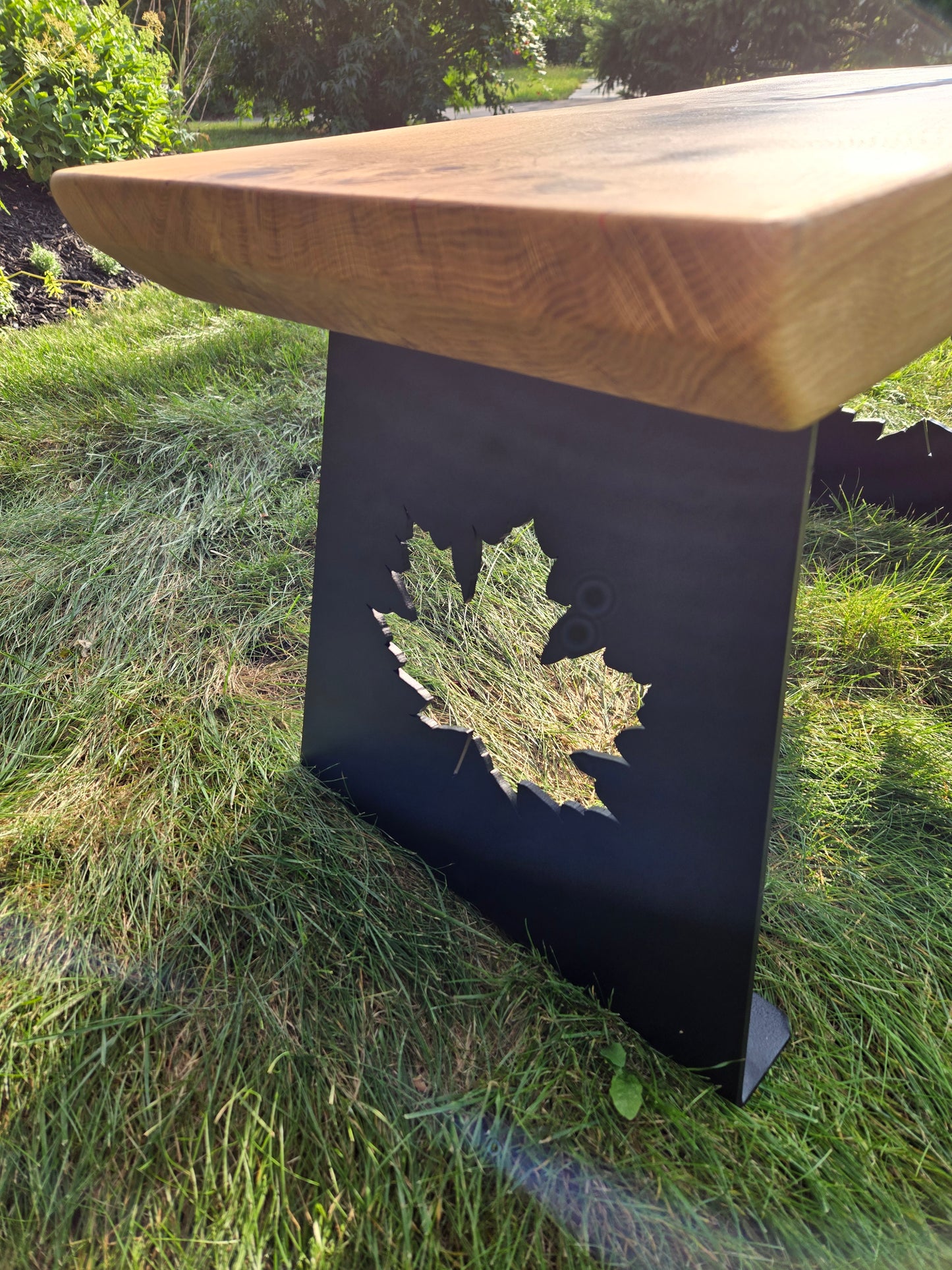 The Canada Bench, Live Edge White Oak Bench