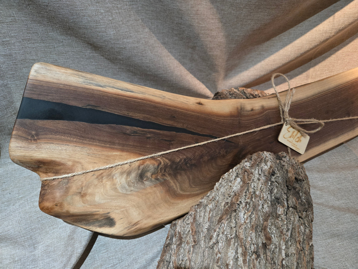 29" Black Walnut Live Edge Charcuterie Board