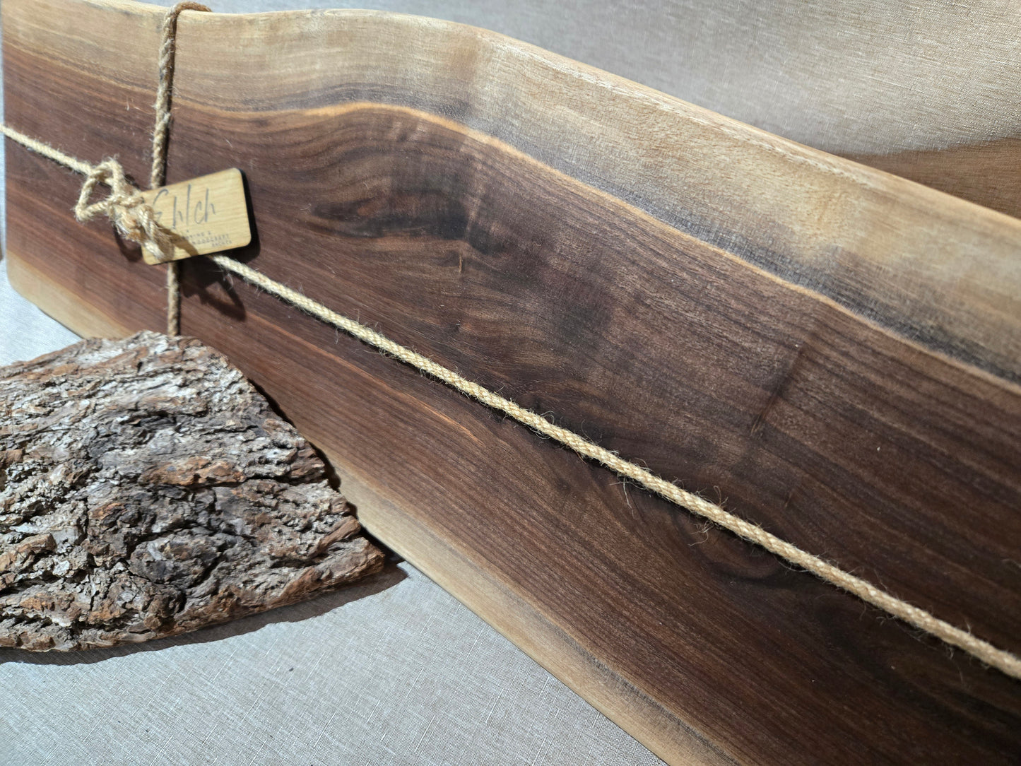 30" Black Walnut Live Edge Charcuterie Board