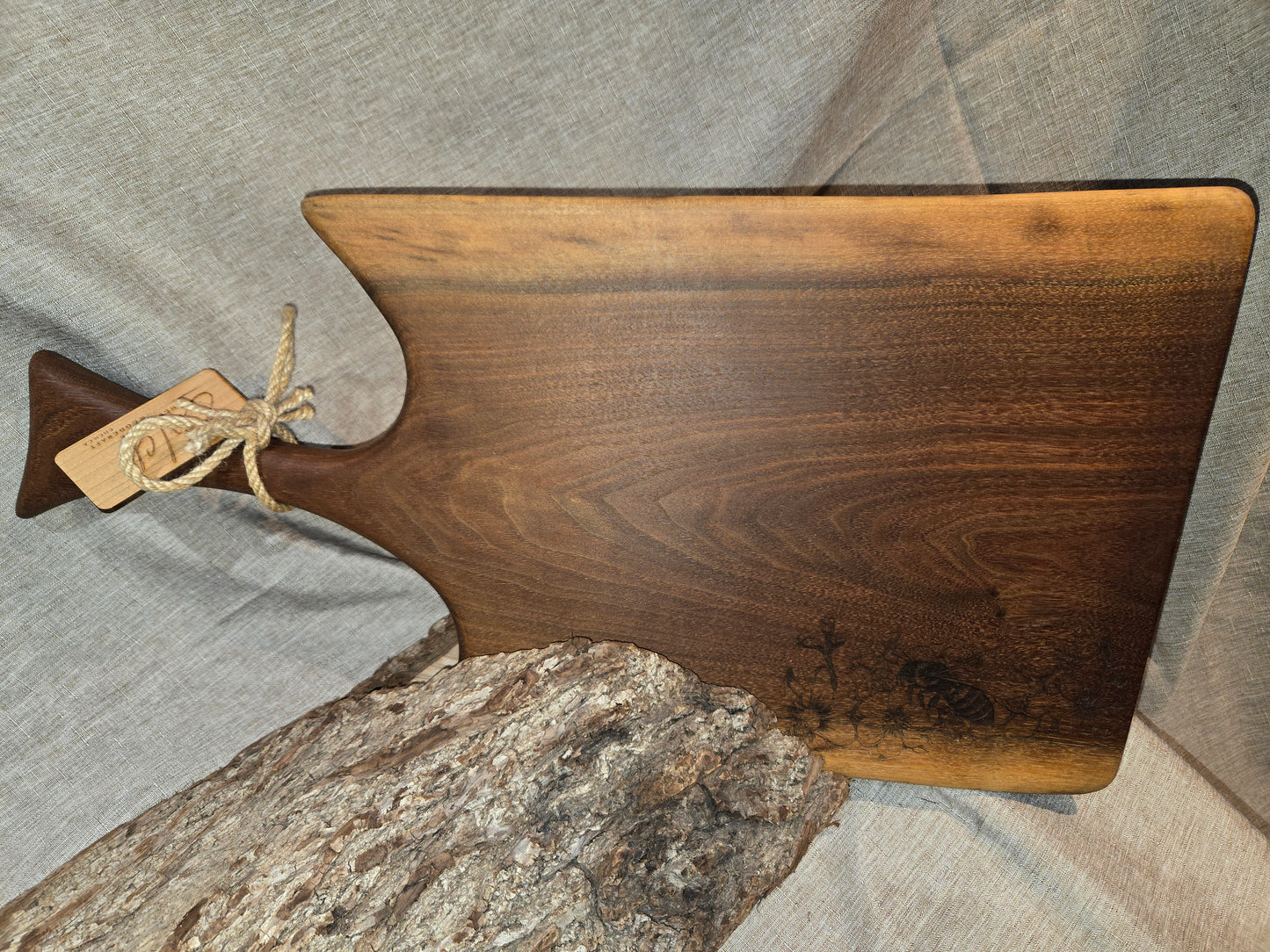 21" Black Walnut Live Edge Charcuterie Board