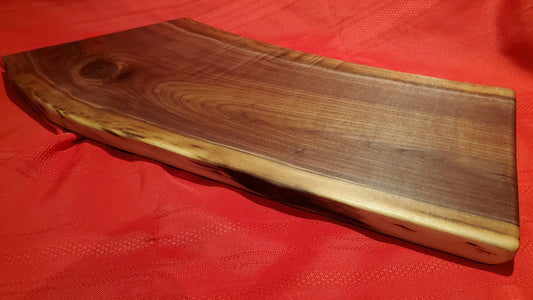 23" C-Black Walnut Live Edge Charcuterie Board