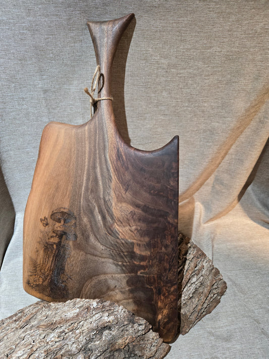 22" Black Walnut Charcuterie Board w Forest engraving