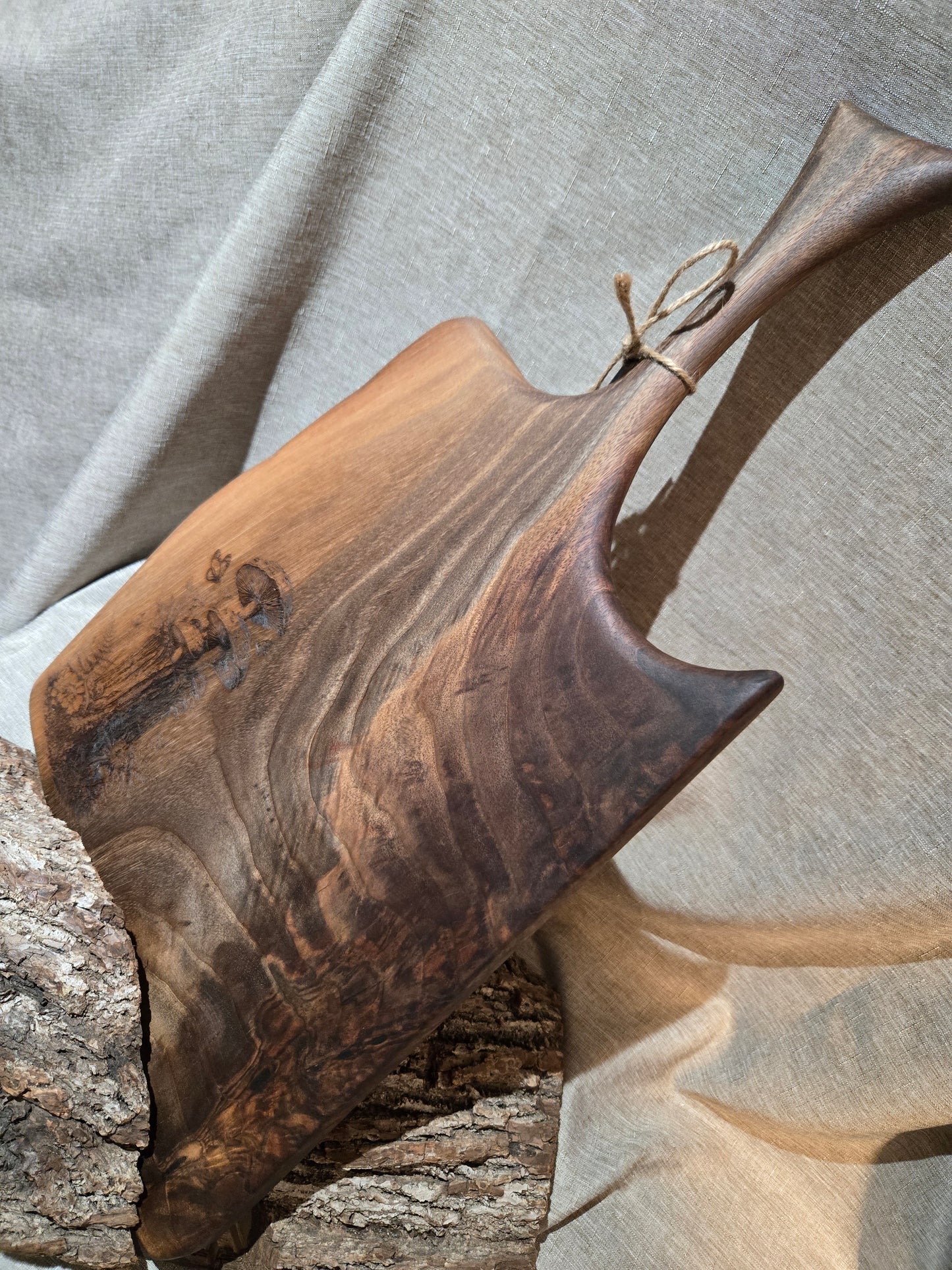 22" Black Walnut Charcuterie Board w Forest engraving