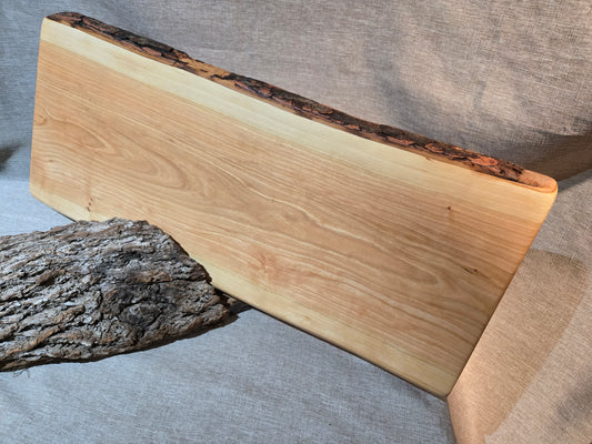 Straight Black Cherry Live Edge Charcuterie Board, Monogram Ready