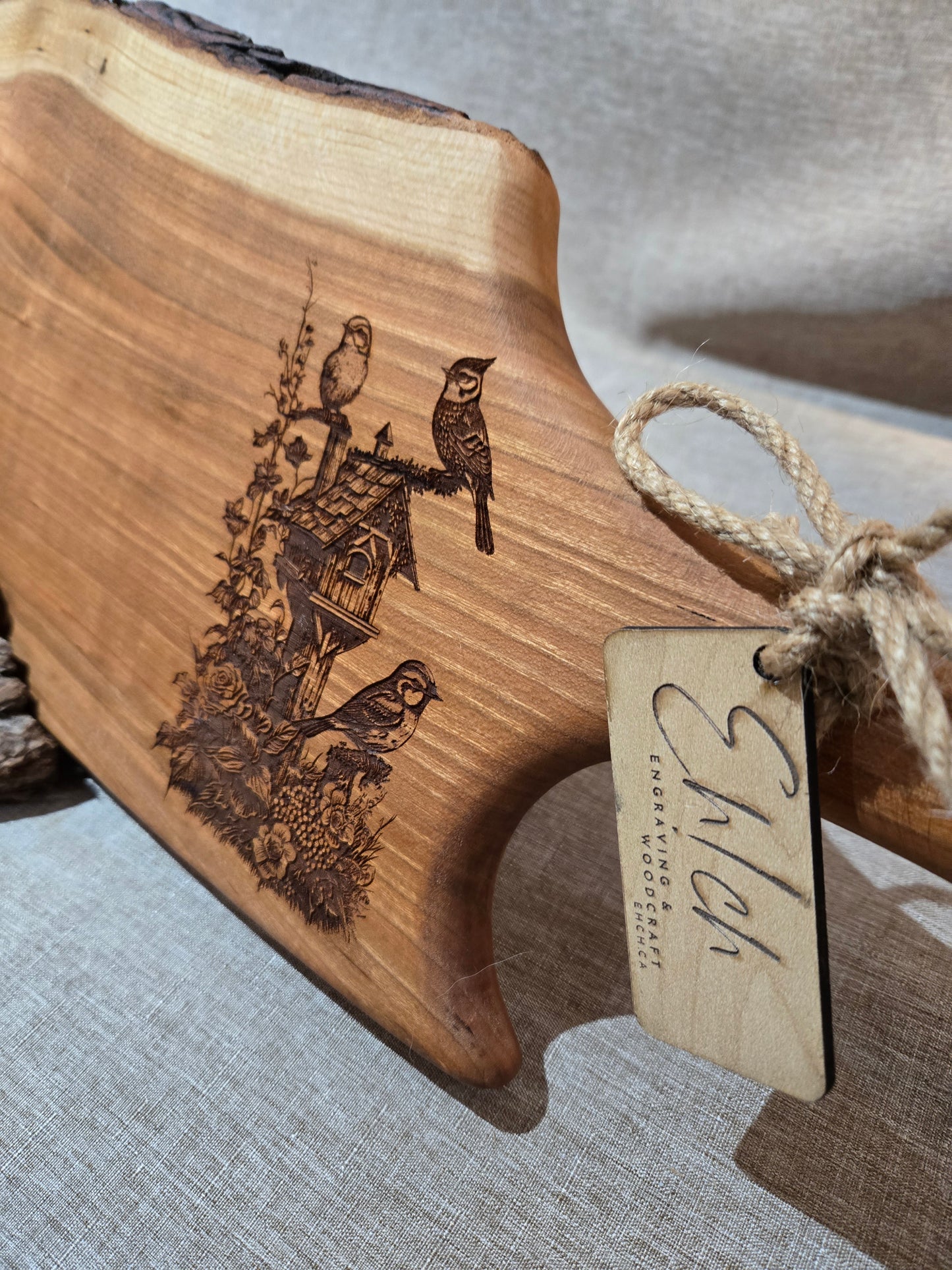 26" Black Cherry Charcuterie Board with cranberry red epoxy