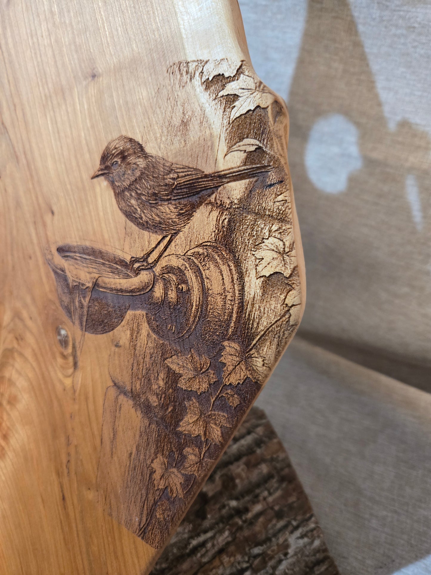 23" Black Cherry Charcuterie Board with cranberry red epoxy