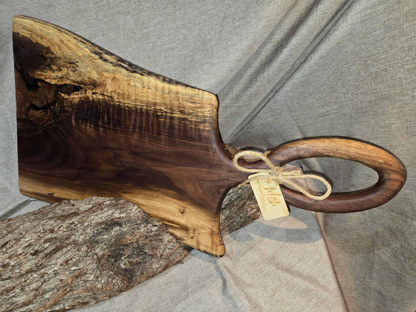 25" Black Walnut Charcuterie Board with copper epoxy