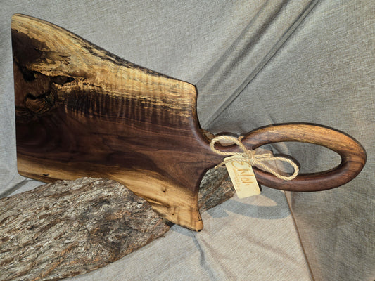 25" Black Walnut Charcuterie Board with copper epoxy