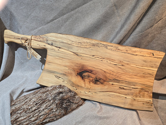 33" Spalted Maple Charcuterie Board w Hatchet Handle