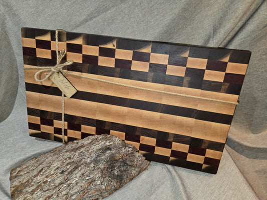 22" Cutting Board, End Grain Mixed Hardwoods